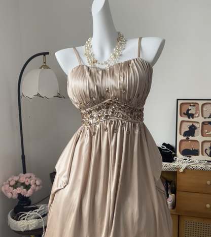 Modest A line Spaghetti Strap Champagne Short High School Homecoming Dress Inspo Ideas Mini Party Dresses RB6964