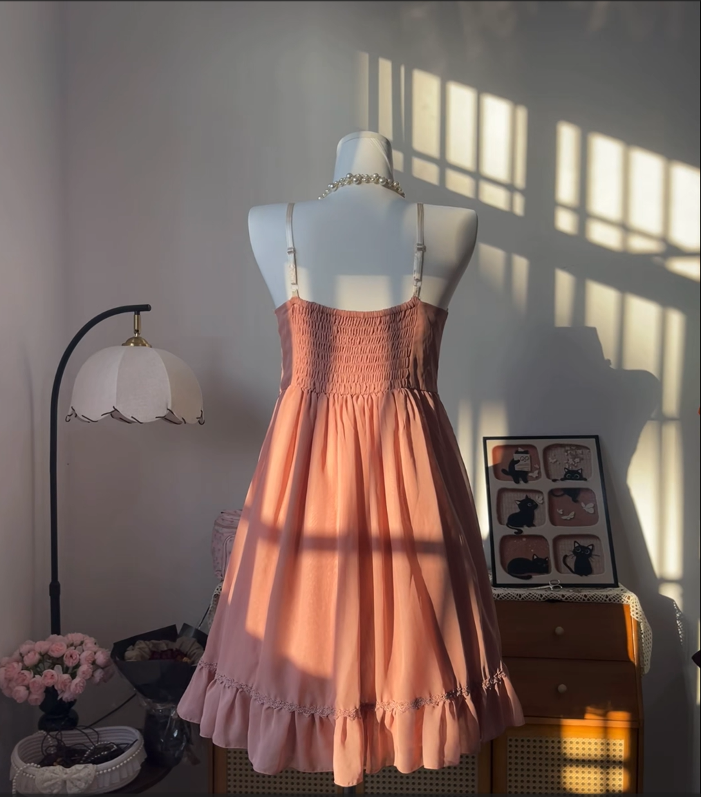 Elegant A line Spaghetti Strap Chiffon Pink University Ideas Homecoming Dress Inspo Short High School Senior Graduation Outfit RB6973