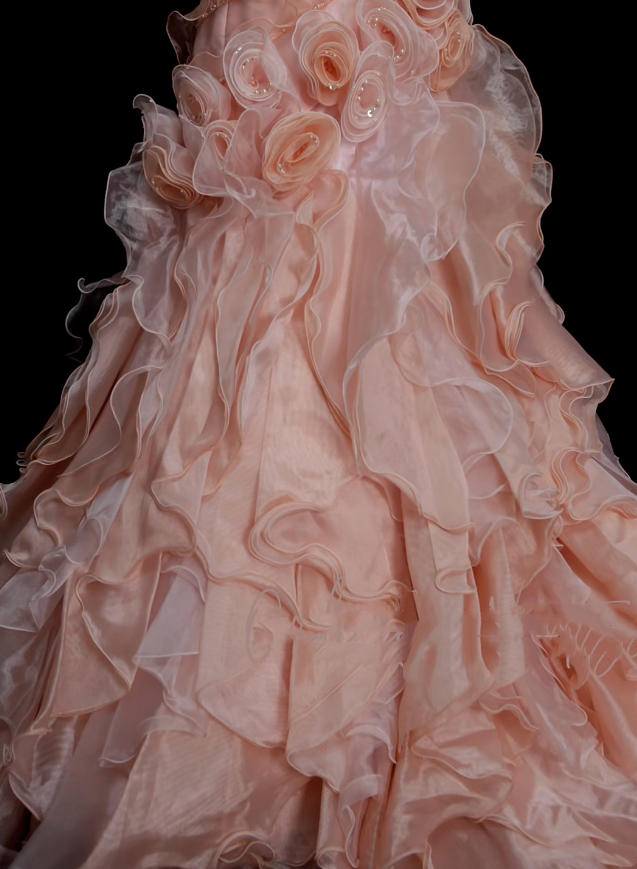 Robe de bal vintage rose bustier à volants, robe de quinceañera longue, taille 15, Vestidos De Fiesta N1325