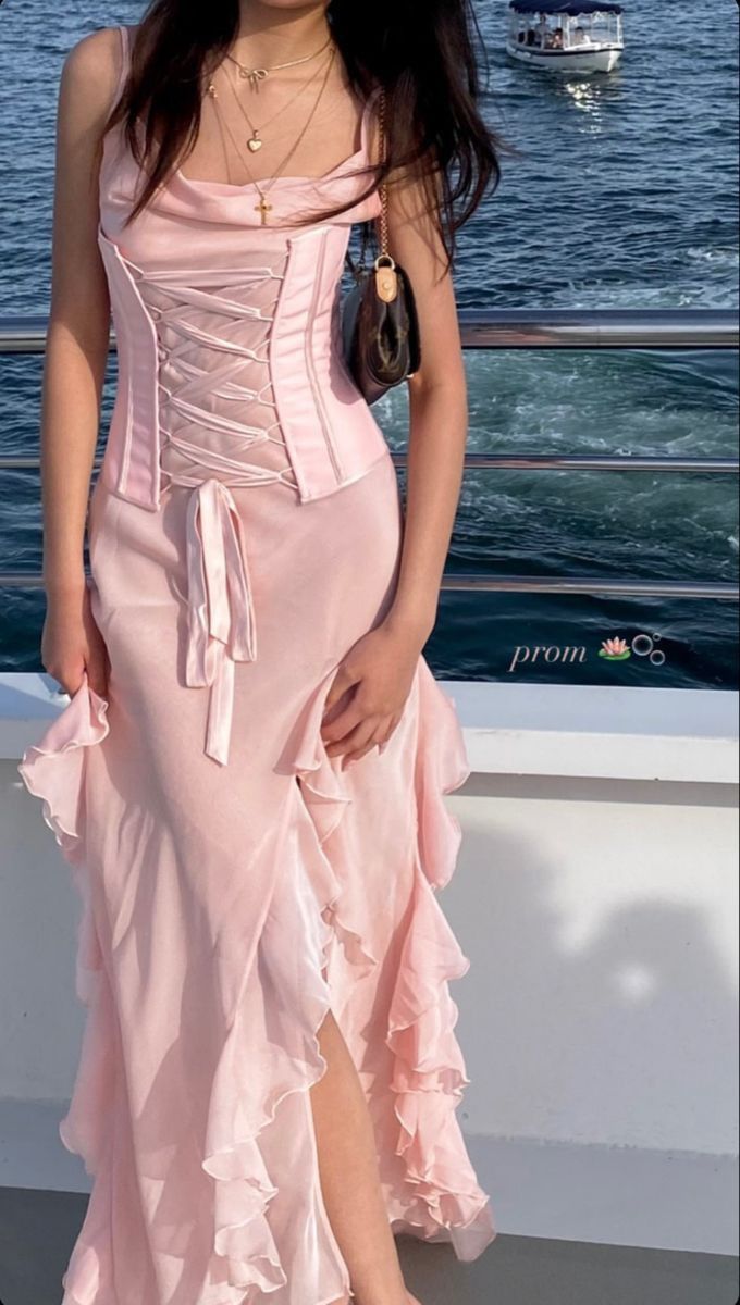 Sexy Mermaid Spaghetti Straps Pink Prom Dresses Long Party Dress 18th Birthday Outfits Graduation Dress RB1038
