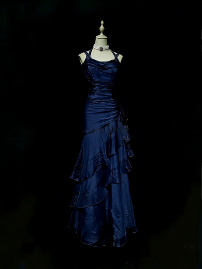 Vintage Meerjungfrauen-Abendkleid mit Spaghettiträgern, grün, langes Kleid für den 18. Geburtstag, Abschlussballkleid für die High School, AB041