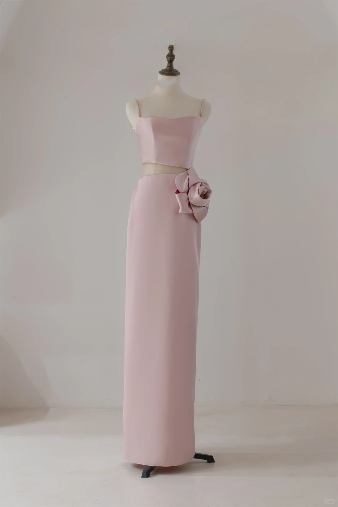 Modest Trendy Sheath Spaghetti Straps Pink Plain Prom Dresses Long Senior High School Dance Party Dress RB1122
