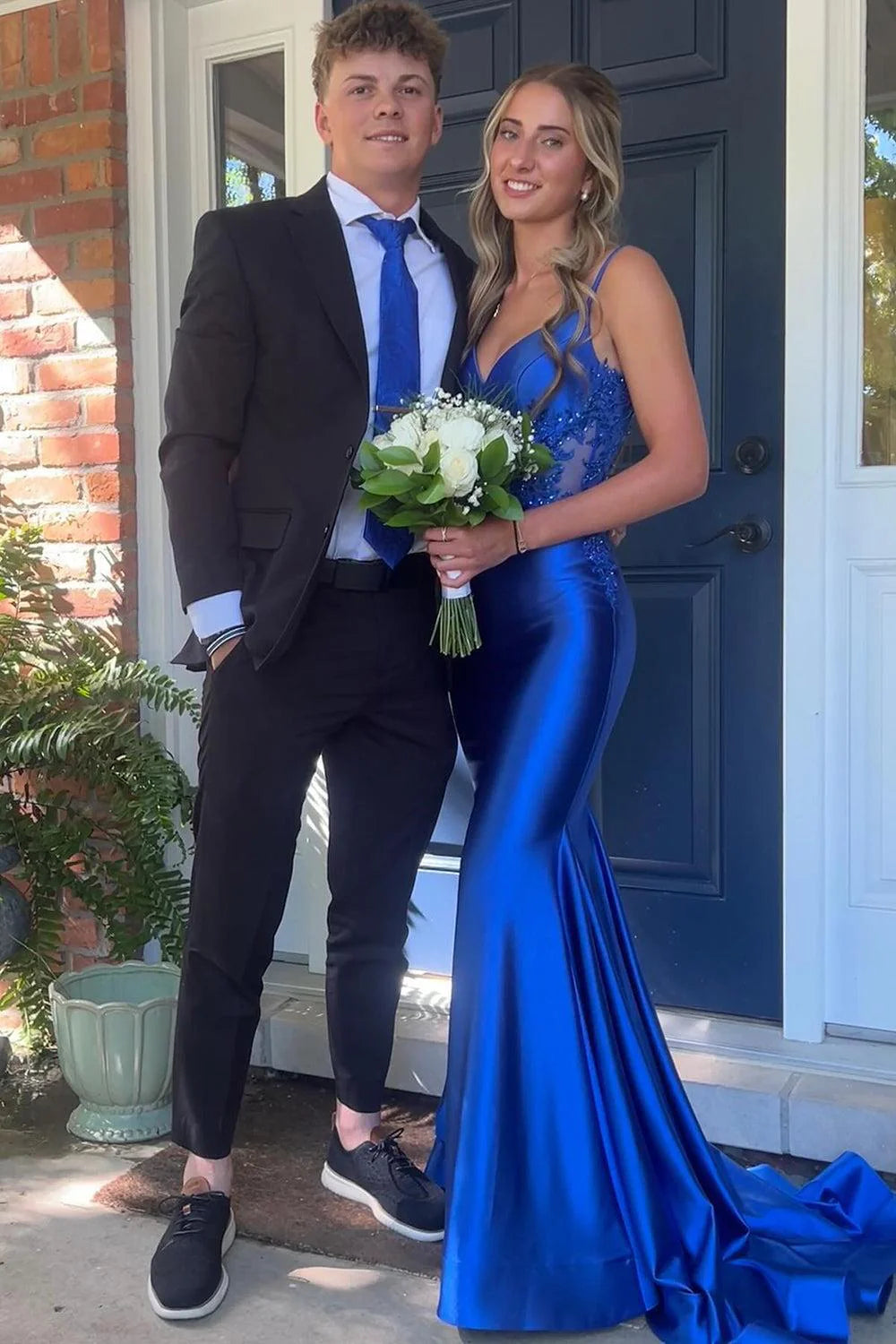 Modest Trendy Mermaid Spaghetti Straps Olive Green Satin Prom Dresses Style Long Senior High School Dance Party Dress RB1164