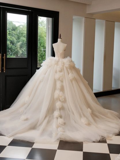 Elegant Modest Ball Gown Sweetheart Fitted Silver Beaded Corset Wedding Dress Long Bridal Gowns Wedding Dresses RB1192