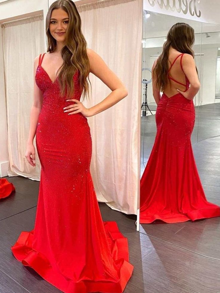 Sexy Mermaid Spaghetti Straps Royal Blue Sequins Prom Dresses Long 18th Birthday Outfit High School Dance Party Dress RB1242