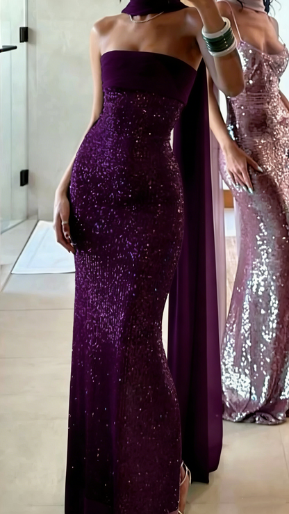 Shinning Mermaid Trägerloses Grünes Pailletten-Abschlussballkleid Partykleid 18. Geburtstag Outfits Abschlusskleid RB1381