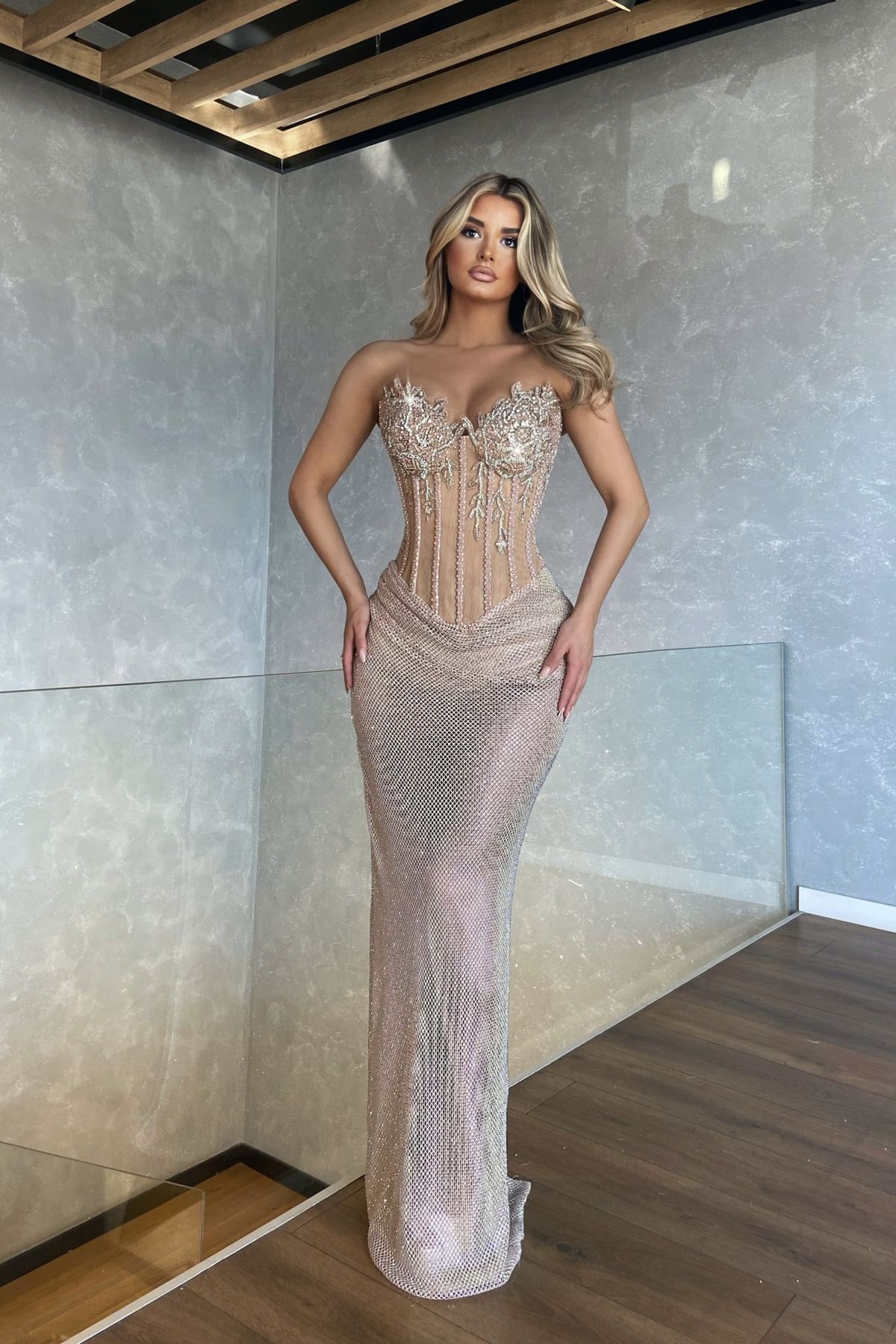 Sexy Mermaid Sweetheart Beaded Sequins Sleeveless Pleated Long Prom Dresses Inspo Prom Gown RB1386
