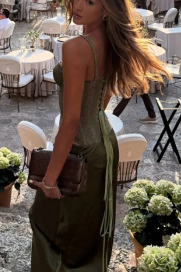 Chic Mermaid Sweetheart Neck Olive Green Satin Prom Dresses Party Dress 20th Birthday Outfits Graduation Dress RB1392