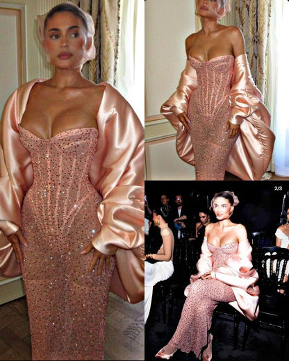 Classy Mermaid Sweetheart Pink Sequin Prom Dresses Ideas 21st Birthday Outfits Graduation Dress RB1499