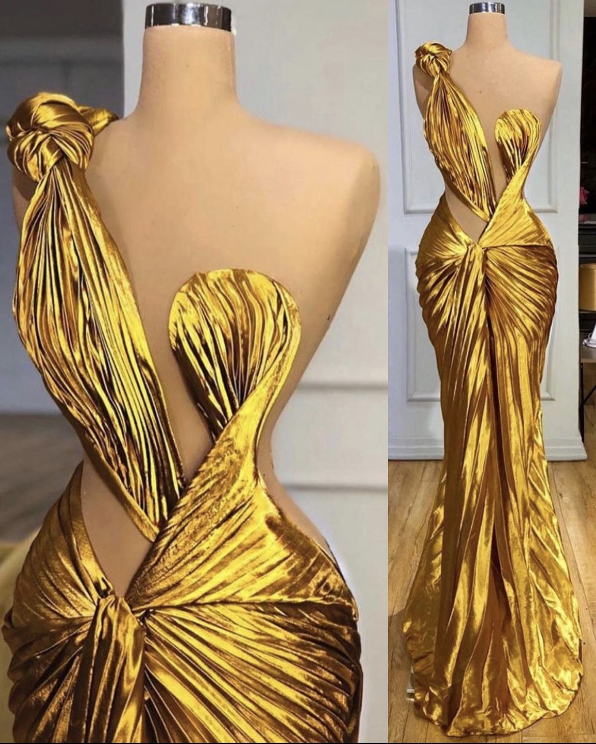 Chic Mermaid One Shoulder Satin Yellow Ruffles Long Prom Dresses 20th Birthday Outfits Prom Gown RB1544