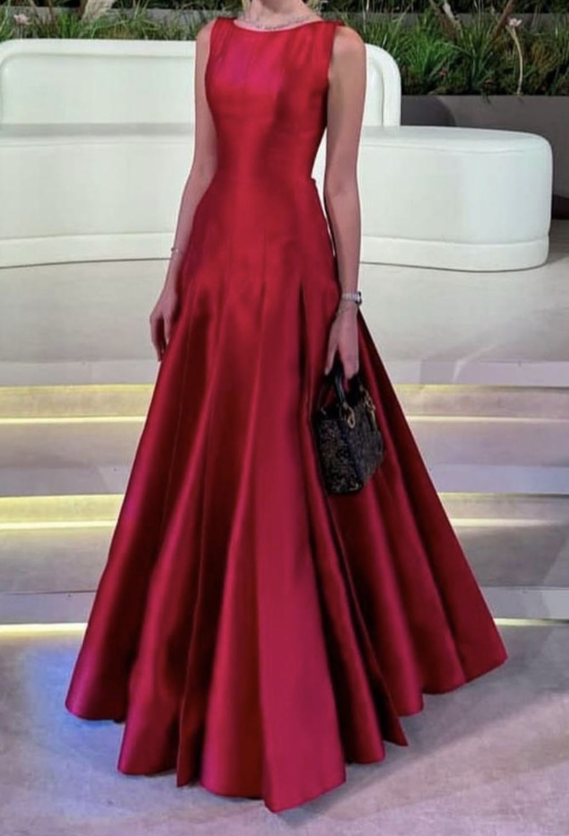 Modest Mermaid Scoop Neck Red Satin Long Prom Dresses For Teens Formal Dress 20th Birthday Outfits Prom Gown RB1585