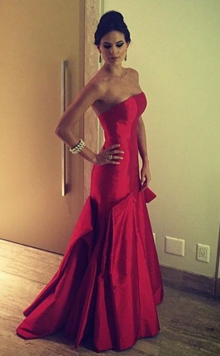 Modest Mermaid Strapless Red Satin Long Prom Dresses For Teens Formal Dress 20th Birthday Outfits Prom Gown RB1620