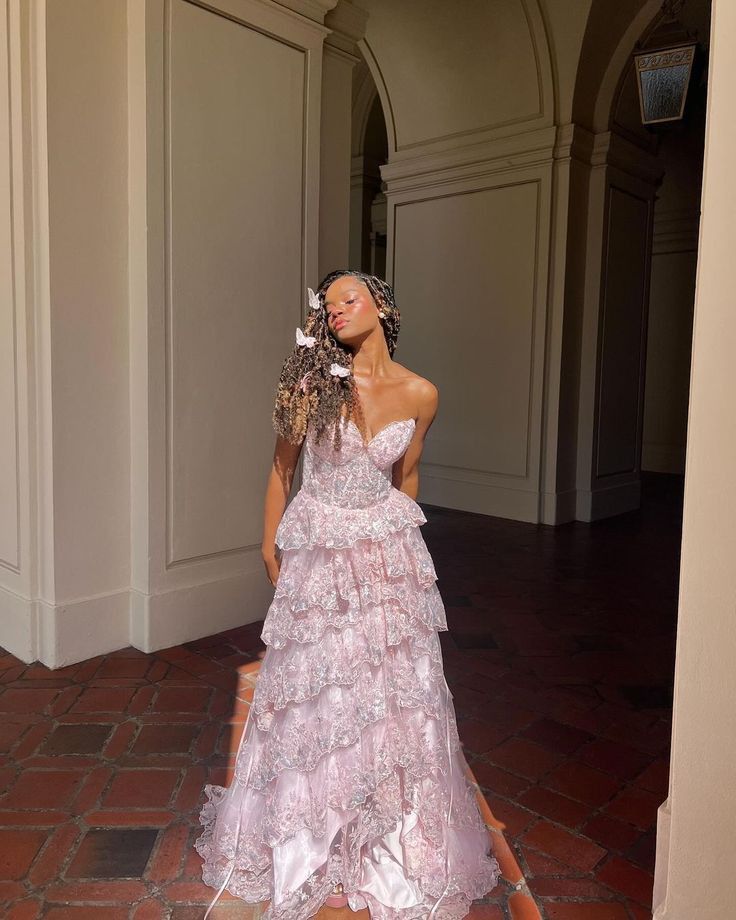 Süßes Ballkleid mit herzförmigem Ausschnitt und rosa Spitze, lange Ballkleider, beeindrucken zum 21. Geburtstag, Outfits, Ballkleid RB1673