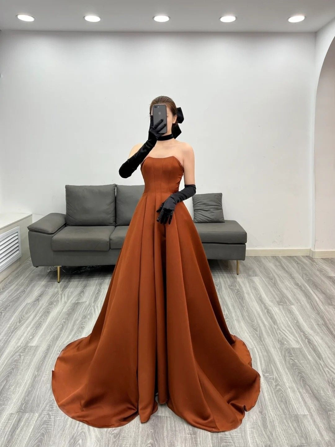 Prinzessin Ballkleid Trägerlos Braun Lange Ballkleider Beeindrucken 16 Geburtstag Outfits Ballkleid RB1687