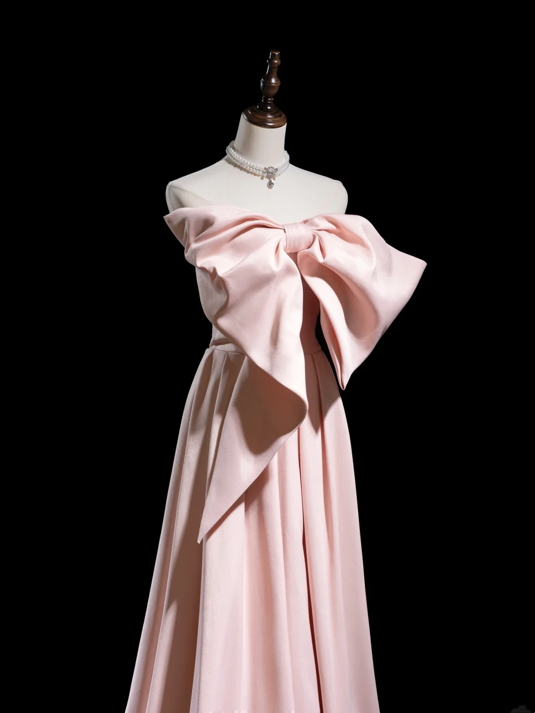 Retro A-Linie Trägerlos Rosa Satin Lange Ballkleider Beeindruckend 18. Geburtstag Outfits Ballkleid RB1863