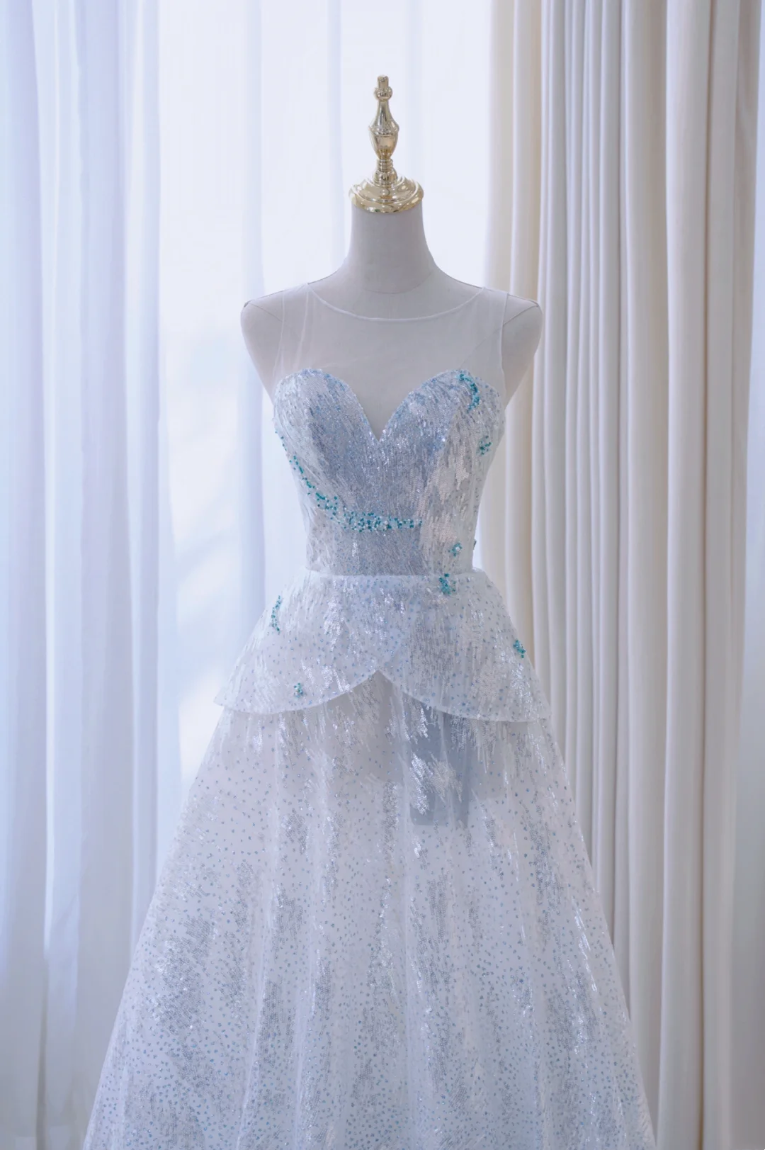Retro Ballkleid Schatz Pailletten Hellhimmelblau Lange Ballkleider Beeindrucken 20. Geburtstag Outfits Ballkleid RB1892