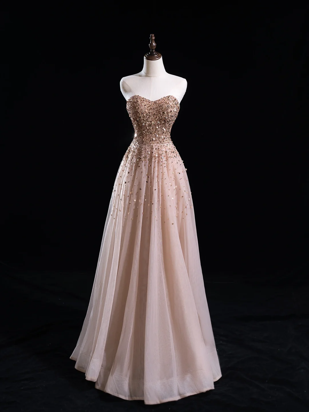 Vintage Ballkleid Sweetheart Rosa Tüll Lange Ballkleider Beeindrucken Sweet 16 Geburtstag Outfits Ballkleid RB1918