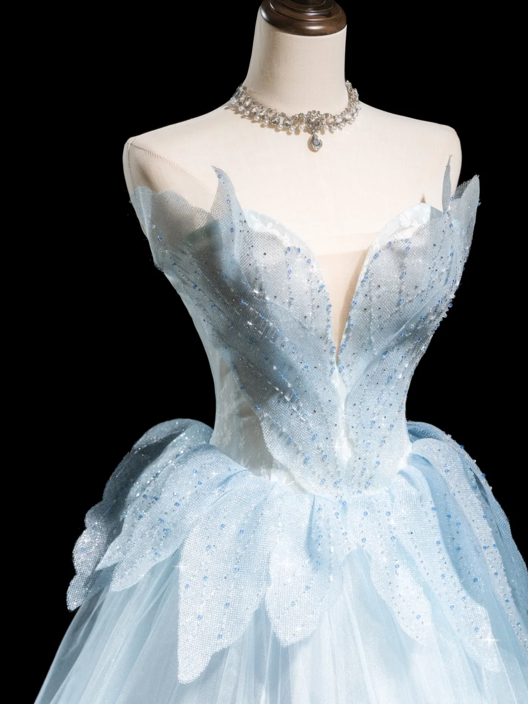 Hübsches Ballkleid Sweetheart Hellhimmelblau Tüll Ästhetische Abschlussballkleider für Senioren Abschlussballkleider Formelle Outfits Abschlusskleid RB1922