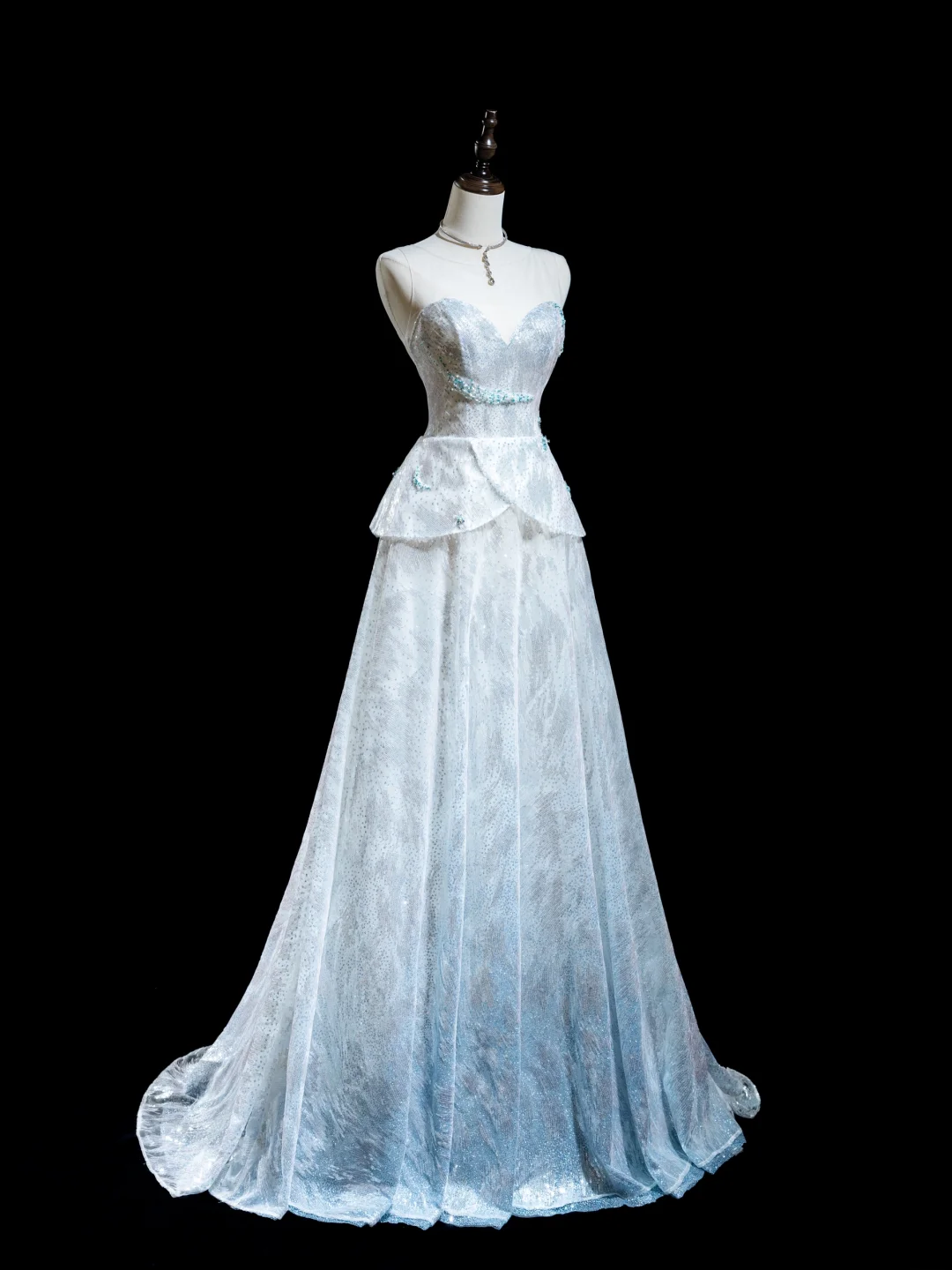 Hübsches Ballkleid mit herzförmigem Ausschnitt, hellblau, Pailletten, für Senioren, ästhetische Ballkleider, Ballkleider, formelle Outfits, Abschlusskleid RB1923