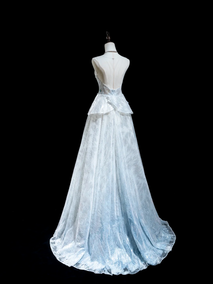 Hübsches Ballkleid mit herzförmigem Ausschnitt, hellblau, Pailletten, für Senioren, ästhetische Ballkleider, Ballkleider, formelle Outfits, Abschlusskleid RB1923