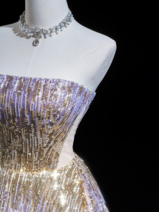 Hübsches Ballkleid mit trägerlosem Pailletten-Abschlussballkleid im Senior-Stil, ästhetische Ballkleider, formelle Outfits, Abschlusskleid RB1926
