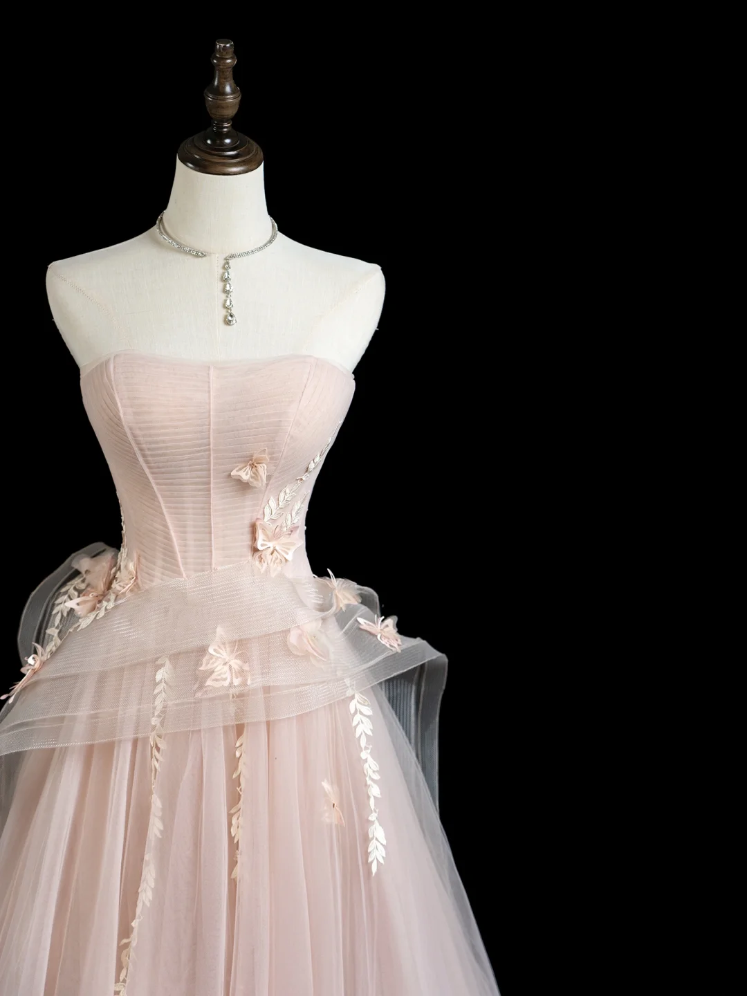 Hübsches Ballkleid, trägerlos, errötendes rosa Tüll, ästhetische Abschlussballkleider, Abschlussballkleider, formelle Outfits, Abschlusskleid RB1933