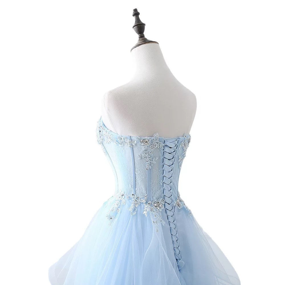 Edles Ballkleid mit herzförmigem Ausschnitt und gelbem Tüll, Inspiration für Teenager, formelle Kleidung, Party-Outfits, Ballkleider RB2181