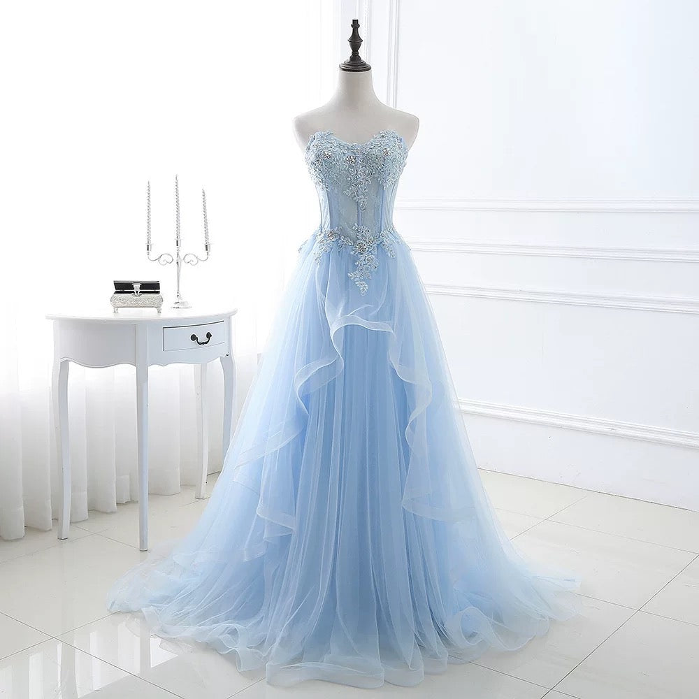 Edles Ballkleid mit herzförmigem Ausschnitt und gelbem Tüll, Inspiration für Teenager, formelle Kleidung, Party-Outfits, Ballkleider RB2181