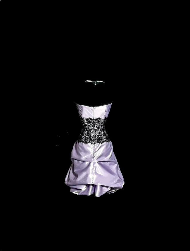 Robe de Soirée Courte Lavande en Satin Sans Bretelles pour Femme - Idées Tenues d'Anniversaire ou de Rentrée N3427