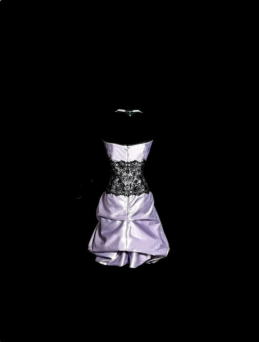 Sexy Etuikleid Trägerlos Lila Satin Ideen Für Frauen Kurze Länge Geburtstags-Cocktailkleider Heimkehr-Outfits N3427