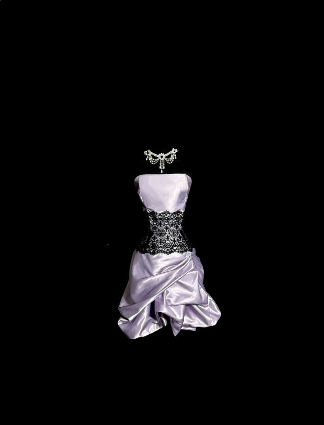 Robe de Soirée Courte Lavande en Satin Sans Bretelles pour Femme - Idées Tenues d'Anniversaire ou de Rentrée N3427