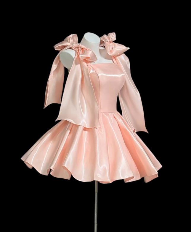 Idées de tenues roses blush sans bretelles pour bals de fin d'année, robes de bal de promo courtes pour adolescentes, robes de bal de fin d'année Hoco RB3088