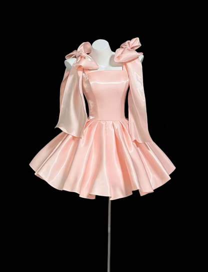 Idées de tenues roses blush sans bretelles pour bals de fin d'année, robes de bal de promo courtes pour adolescentes, robes de bal de fin d'année Hoco RB3088