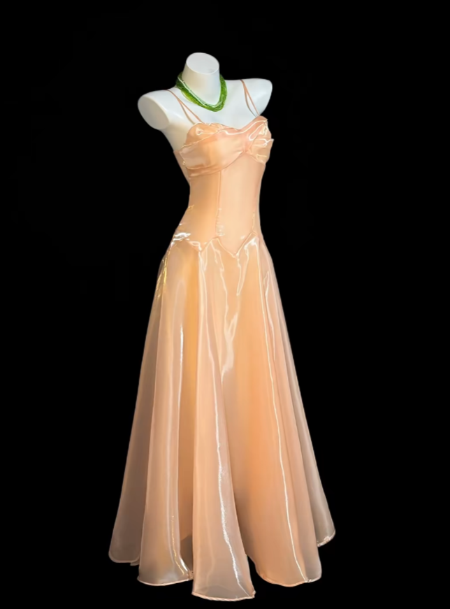 Modest A Line Spaghetti Strap Orange 16th Birthday Dress Sleeveless Evening Prom Formal Dresses RB3095