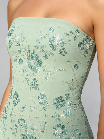 Princess A line Strapless Mint Green With Scarf 16th Birthday Gown Homecoming Dresses Inspo Hoco Outfits RB6034