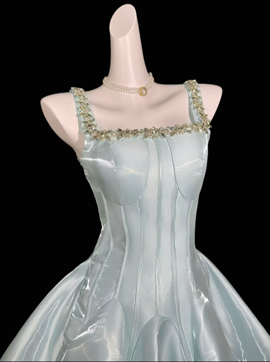 Elegant Ball Gown Square Neck Light Mint Green University Ideas Homecoming Dress Inspo Short High School Senior Graduation Outfit RB6998