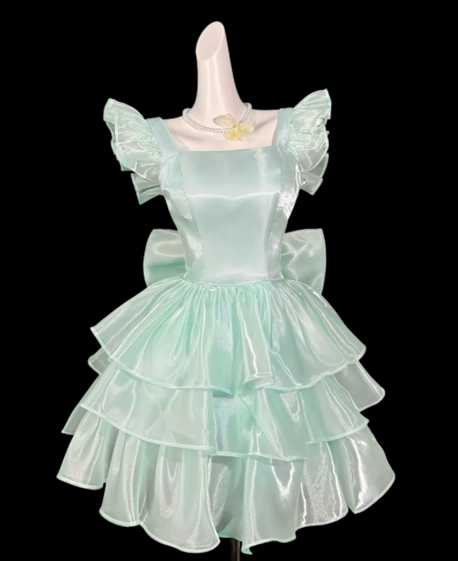 Cute Ball Gown Square Neck Mint Green University Ideas Homecoming Dress Inspo Short High School Senior Hoco Court Dresses RB7010