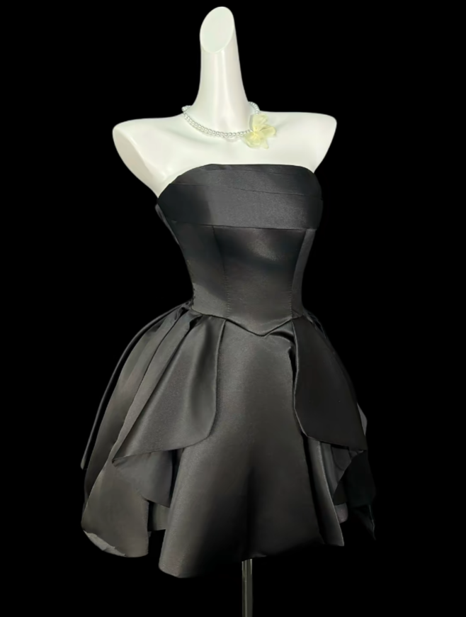 Cute Ball Gown Strapless Little Black Dress University Ideas Homecoming Outfits Inspo Senior Hoco Court Dresses RB7026