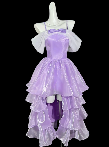 Cute High Low Spaghetti Straps Lilac University Ideas Homecoming Outfits Inspo Senior Hoco Court Dresses RB7028