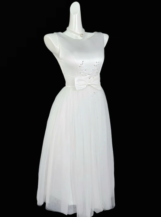 Simple A Line Scoop White Knee Length University Ideas Homecoming Outfits Inspo Senior Hoco Court Dresses RB7041