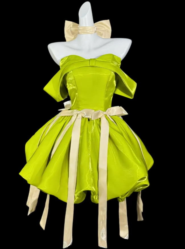 Unique Ball Gown Off The Shoulder Green With Sleeves University Ideas Homecoming Dress Inspo Short Senior Party Cocktail Outfits RB7047