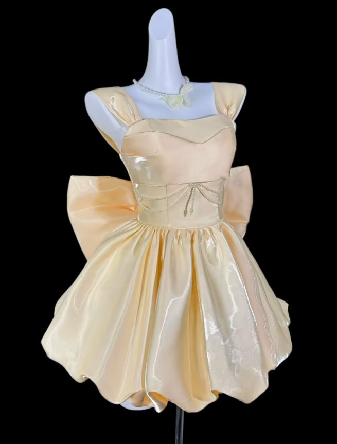 Charming Ball Gown Sweetheart Yellow Mini University Ideas Homecoming Dress Inspo Short Birthday Dresses Senior Graduation Outfits RB7053