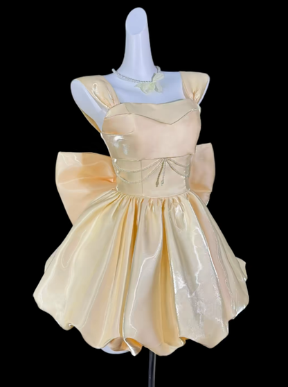 Charming Ball Gown Sweetheart Yellow Mini University Ideas Homecoming Dress Inspo Short Birthday Dresses Senior Graduation Outfits RB7053