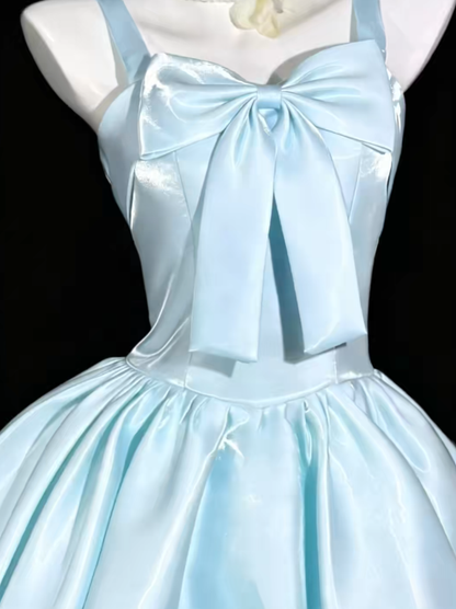 Charming Ball Gown Straps Blue Mini University Ideas Homecoming Dress Inspo Short Birthday Dresses Senior Graduation Outfits RB7059