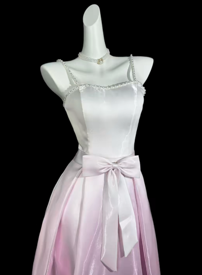 Charming A line Spaghetti Strap Gradient Pink University Ideas Homecoming Dress Inspo Birthday Dresses Senior Graduation Outfits RB7065