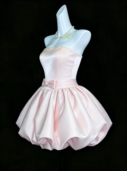 Unique Ball Gown Strapless Pink University Ideas Homecoming Dress Inspo Short Party Cocktail Outfits RB7064