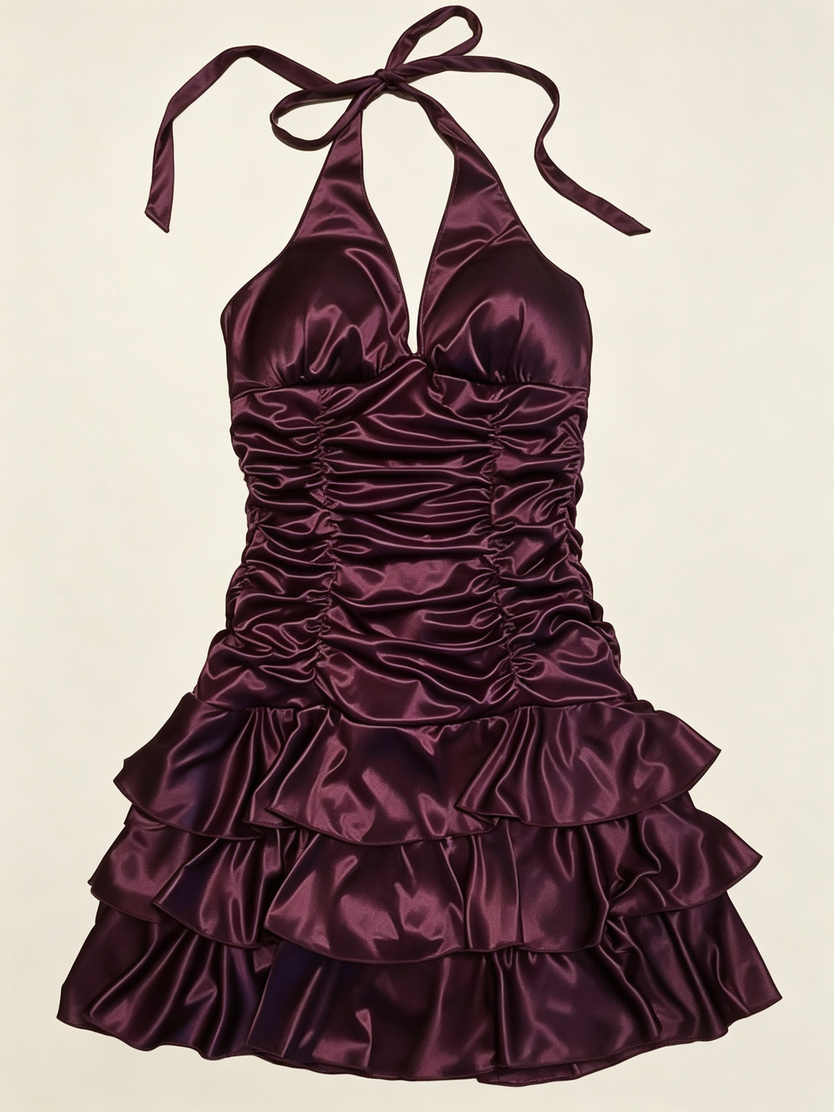 Glitter A Line Halter Purple Satin With Pleated Spring dress Short Homecoming 21th 16th Birthday Cocktail Ideas Outfits RB8307