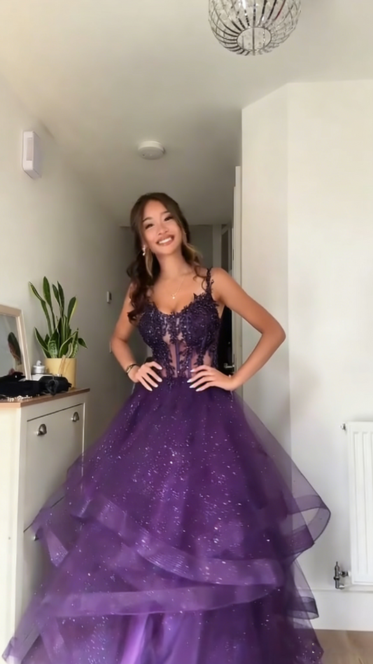 Einzigartiges Ballkleid mit Spaghettiträgern, marineblau, Tüll, Ballkleider, Partykleid, Outfits zum 21. Geburtstag, Abschlusskleid RB896