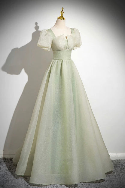 Green Tulle Long A-Line Prom  Dress Formal Evening Dresses- RF0438