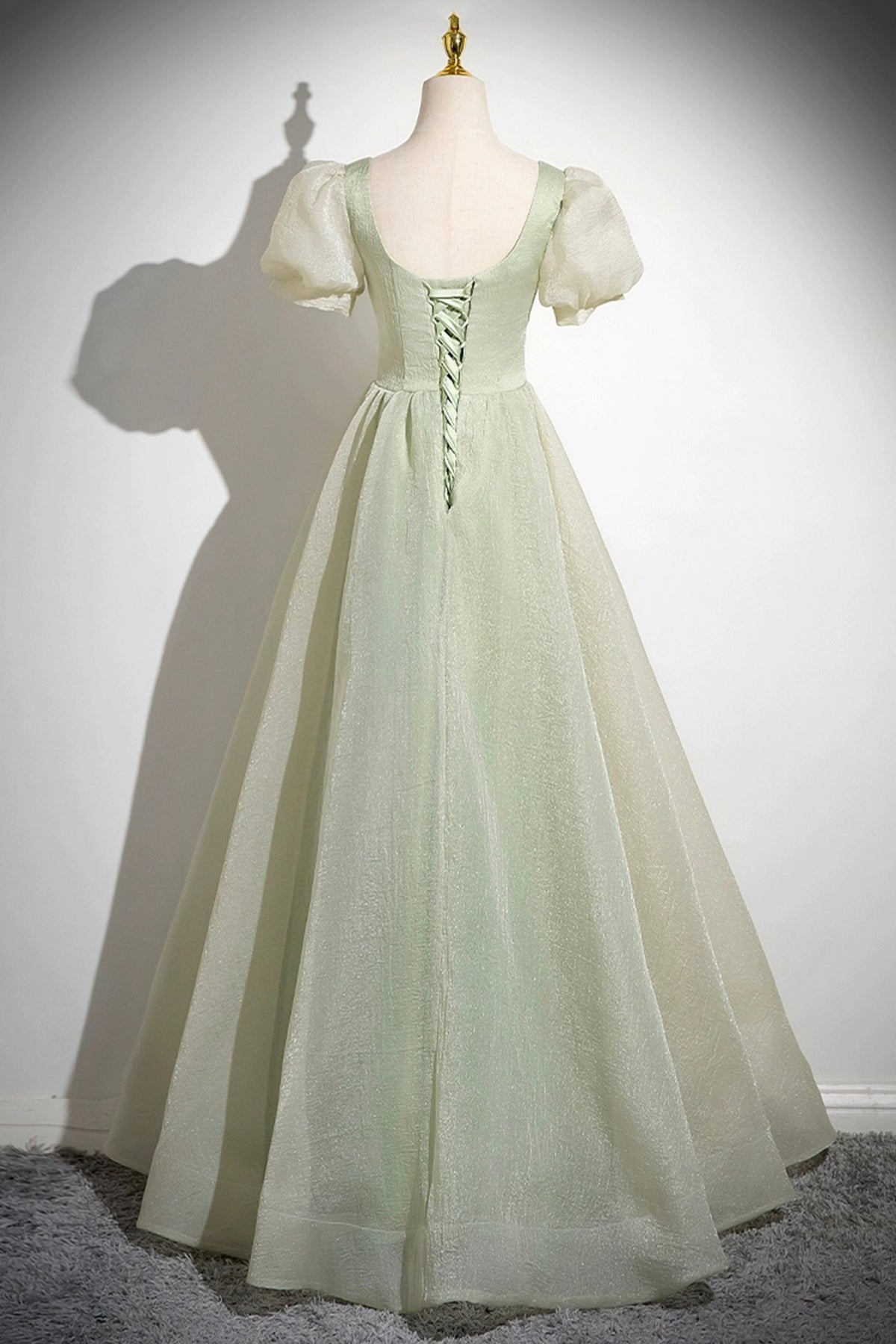 Green Tulle Long A-Line Prom  Dress Formal Evening Dresses- RF0438